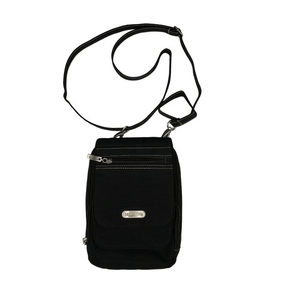 Baggallini Bon Voyage Everyday Crossbody Wallet Purse Bag Black 9"x7"